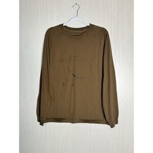 Jordan 23 Mens Brown Engineered Statement Long Sleeve Crewneck Tee Shirt Large